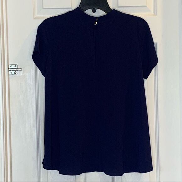 Sienna Sky Navy Blue High Neck Top Size Small - Picture 10 of 10